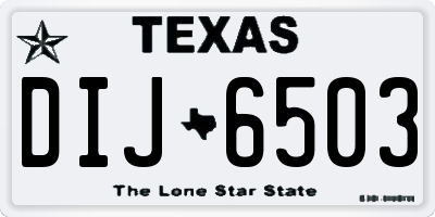 TX license plate DIJ6503
