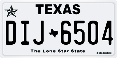 TX license plate DIJ6504