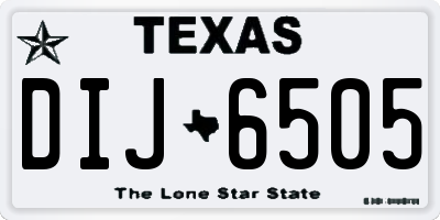 TX license plate DIJ6505