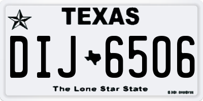 TX license plate DIJ6506