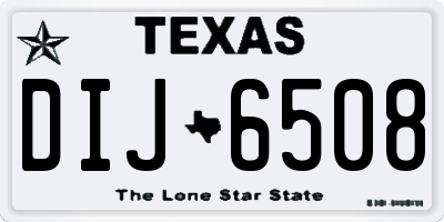 TX license plate DIJ6508
