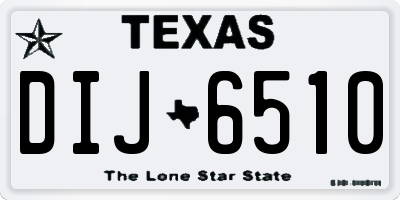 TX license plate DIJ6510