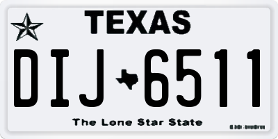 TX license plate DIJ6511