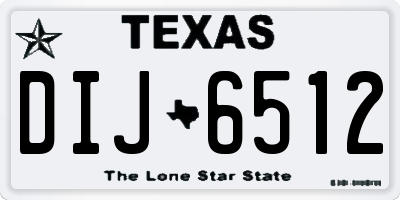 TX license plate DIJ6512