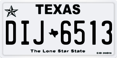 TX license plate DIJ6513
