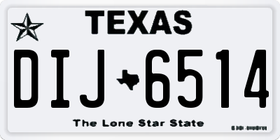 TX license plate DIJ6514