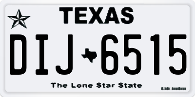 TX license plate DIJ6515