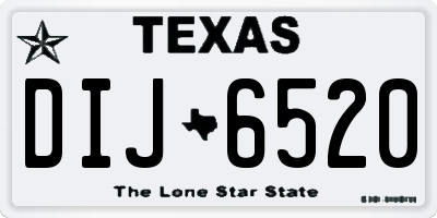 TX license plate DIJ6520