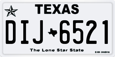 TX license plate DIJ6521