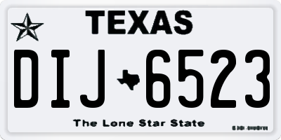TX license plate DIJ6523