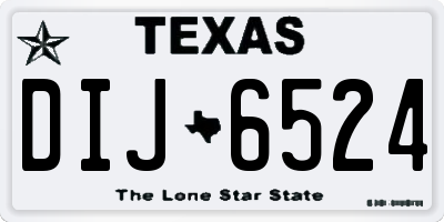 TX license plate DIJ6524