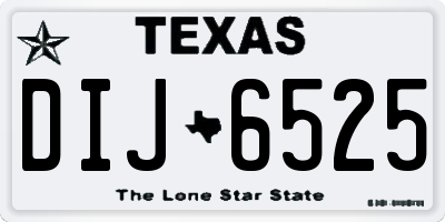 TX license plate DIJ6525