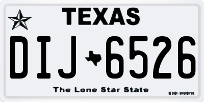 TX license plate DIJ6526