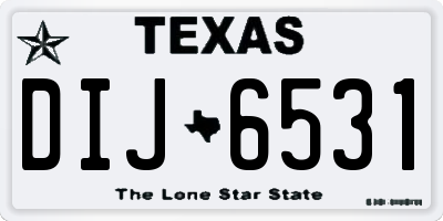 TX license plate DIJ6531