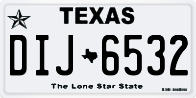 TX license plate DIJ6532