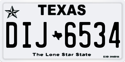 TX license plate DIJ6534