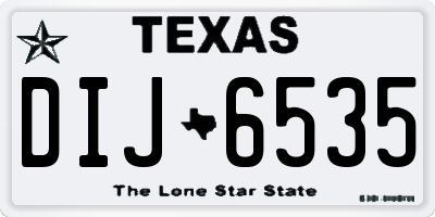 TX license plate DIJ6535