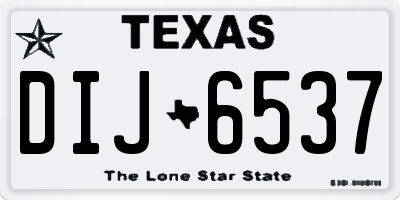 TX license plate DIJ6537
