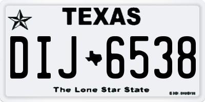 TX license plate DIJ6538