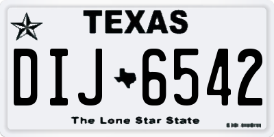 TX license plate DIJ6542