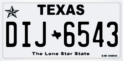TX license plate DIJ6543