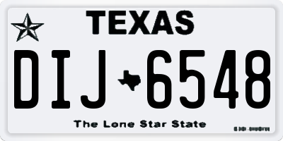 TX license plate DIJ6548