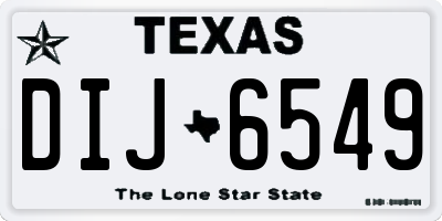 TX license plate DIJ6549