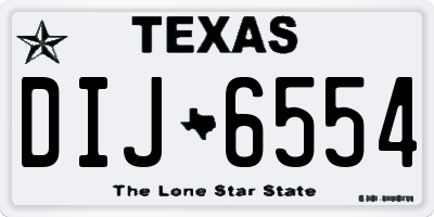 TX license plate DIJ6554