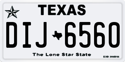 TX license plate DIJ6560