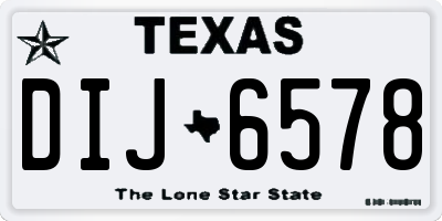 TX license plate DIJ6578
