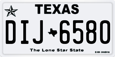 TX license plate DIJ6580
