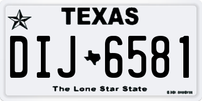 TX license plate DIJ6581
