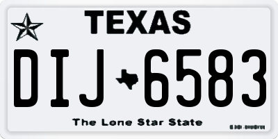 TX license plate DIJ6583