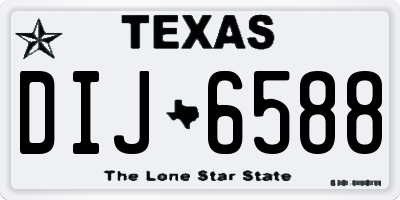 TX license plate DIJ6588