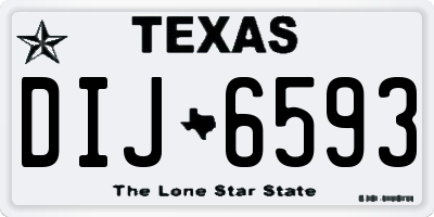 TX license plate DIJ6593