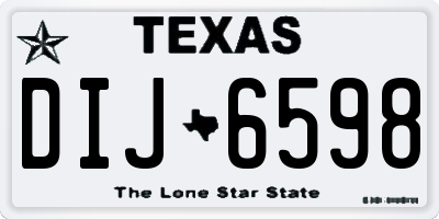 TX license plate DIJ6598