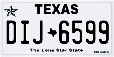 TX license plate DIJ6599