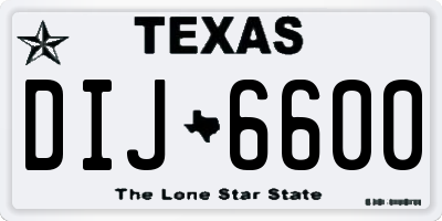 TX license plate DIJ6600