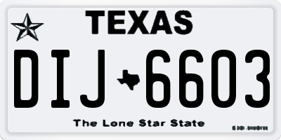 TX license plate DIJ6603