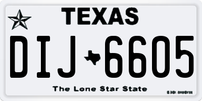 TX license plate DIJ6605