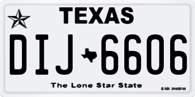 TX license plate DIJ6606