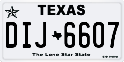 TX license plate DIJ6607