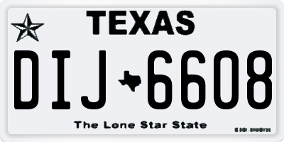 TX license plate DIJ6608