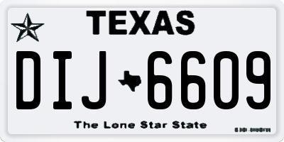 TX license plate DIJ6609