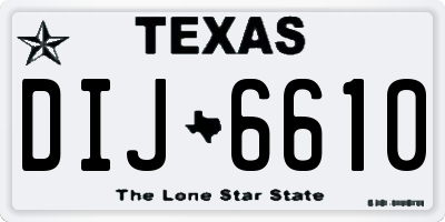TX license plate DIJ6610