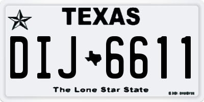 TX license plate DIJ6611