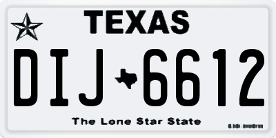 TX license plate DIJ6612