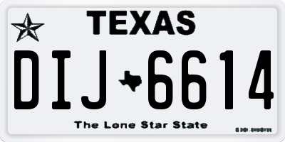 TX license plate DIJ6614