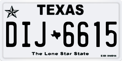 TX license plate DIJ6615