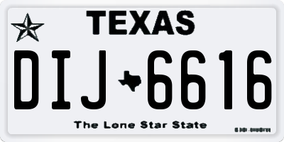 TX license plate DIJ6616